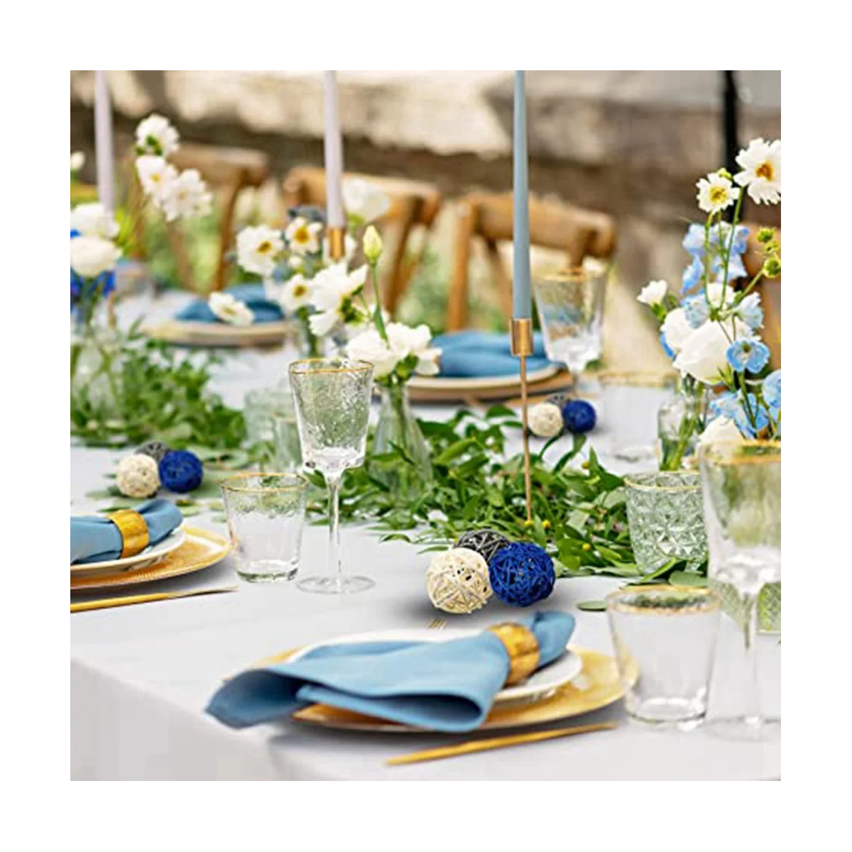 Boules Décoratives en Rotin Bleu Foncé, Gris et Blanc, Décoration de Maison, Chambre, Cuisine, Mariage
