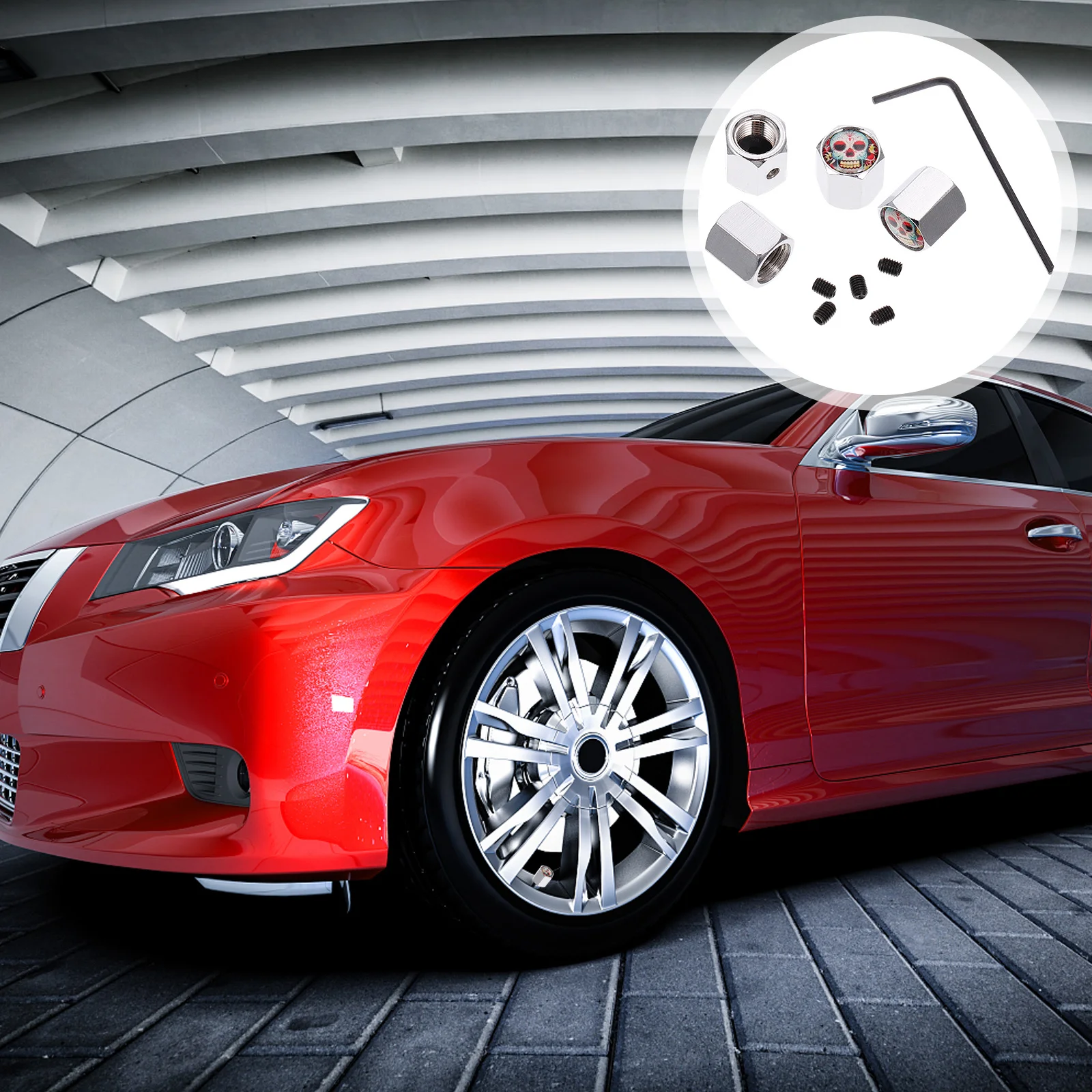 

1Set Durable Copper Anti-Theft Tire Valve Caps Rust Resistant Universal Tire Stem Caps for Car Bikes Valve Covers