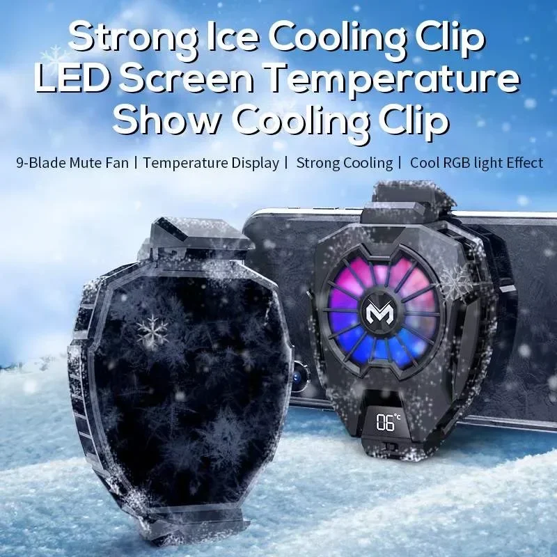MEMO Mobile Phone Cooler DL05 Back Clamp Cooling Fan Radiator For iPhone Gaming Cooler System Smartphones Tablets Cool Heat Sink