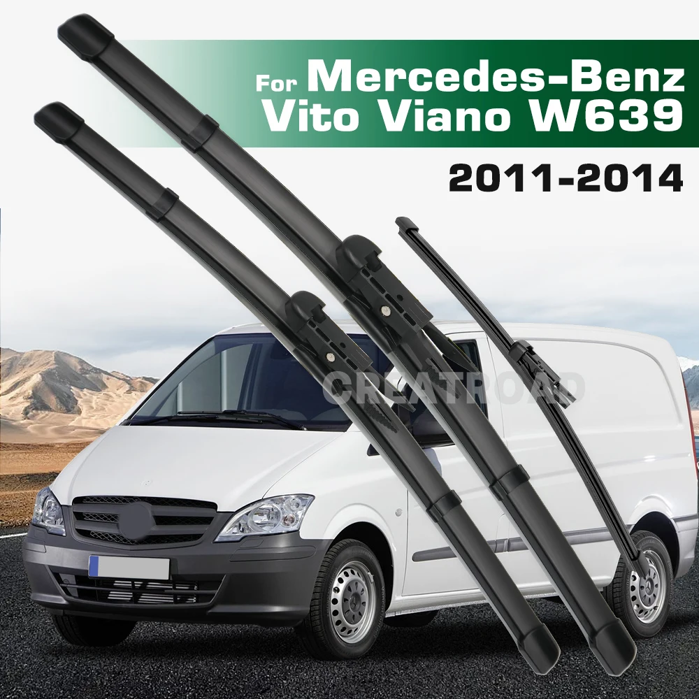 

GREATROAD Wiper LHD&RHD Front & Rear Wiper Blades Set For Mercedes-Benz Vito Viano W639 2011 - 2014 Windshield Windscreen