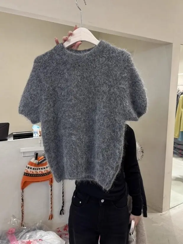 

Simple Sle round Ne ort Sve Knitted Sweater Women's Overhead Slimming Spring 2026 Dongda Gate New Arrival