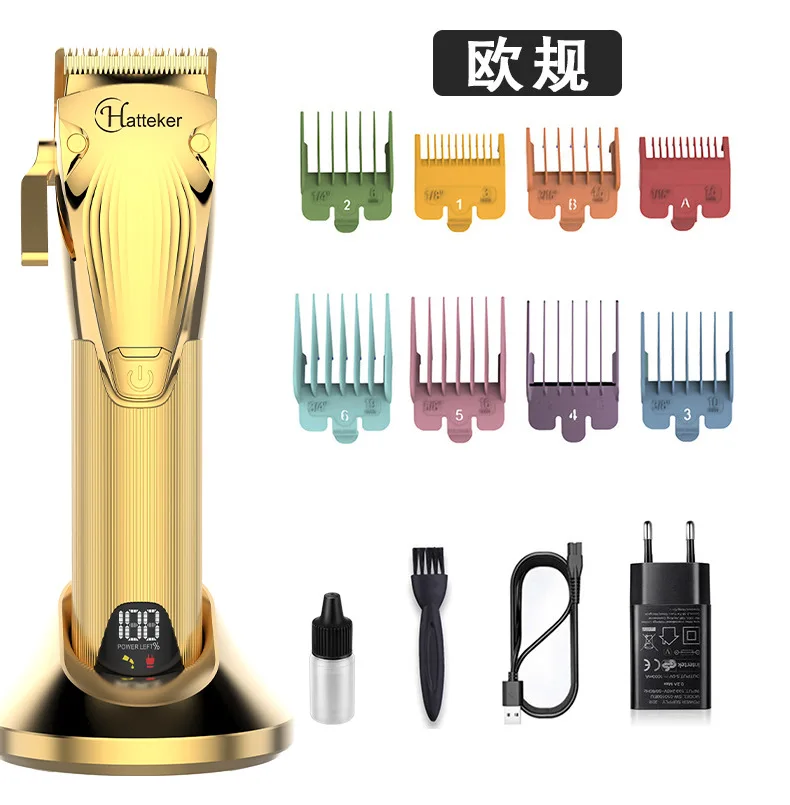 Strong Power 2021 OEM Professional Barber Hair Clippers Cordless Beard Trimmer Grooming With Stand Base LCD Screen