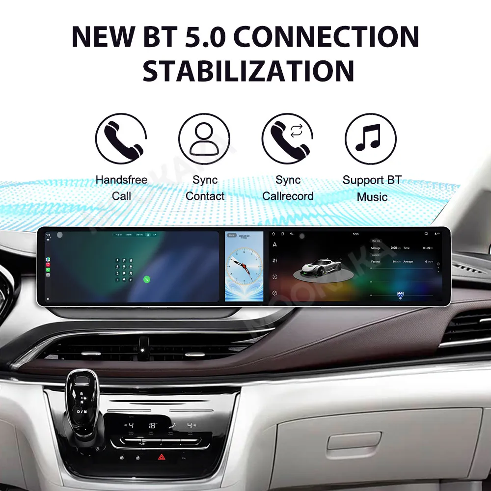 Android 15 Dual 12.3 Inch Triple Screen For Buick GL8 2020-2022 Car Radio Multimedia Player GPS Navigation CarPlay DSP Head Unit