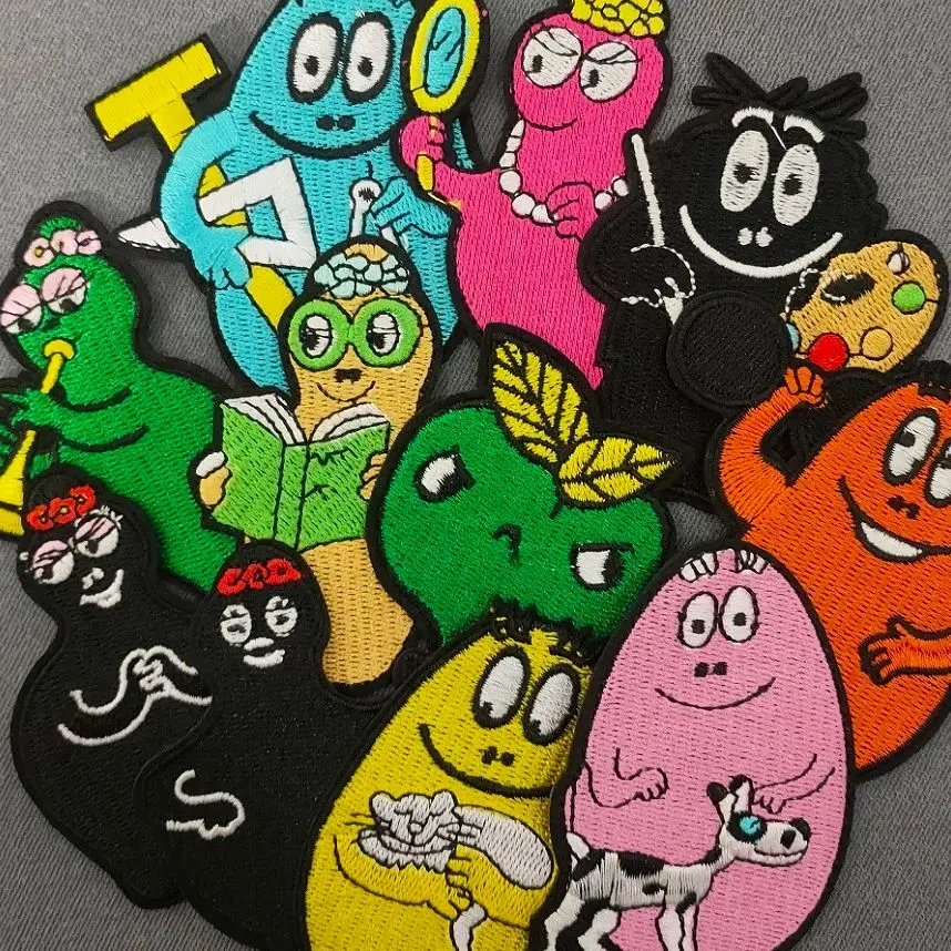 

11Pcs Cartoon Les Barbapapa Series Iron on Embroidered Patch For on Child Clothes Jeans Hat Sticker Sew DIY Ironing Applique