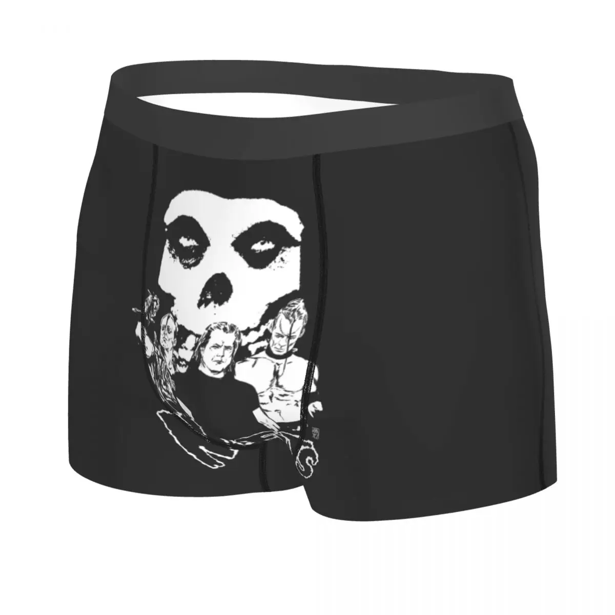 Custom Fashion Rock Punk Band Misfits Skull Face Boxers Shorts Panties Men's Underpants Breathable Heavy Metal Briefs Underwear