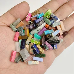 4x13mm Square Tube Bead Natural Stone Lapis Agates Rectangle Flat Beads Charm for Jewelry Making DIY Wrap Chakra Bracelet Bulk