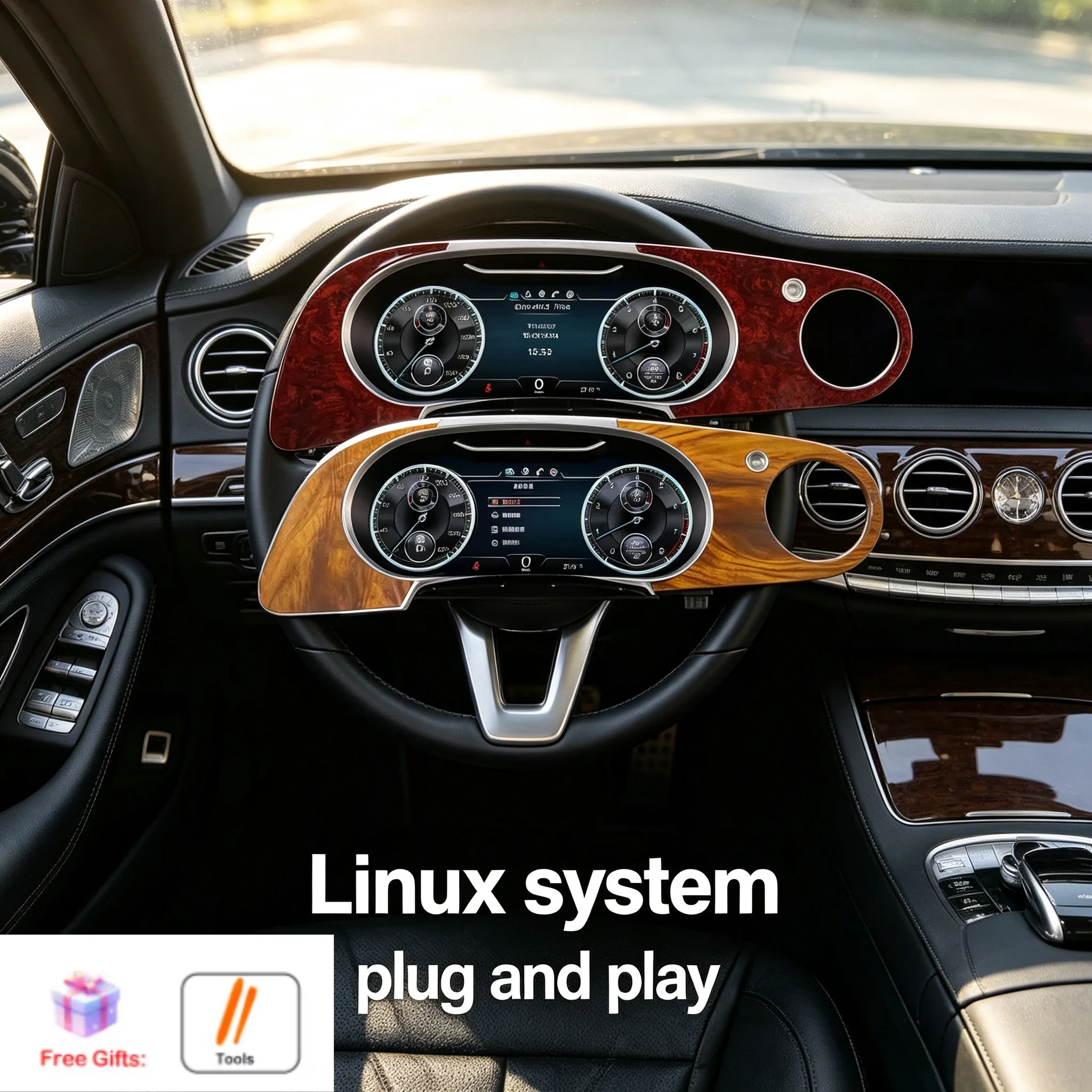 Linux 12.3” Digital Cluster LCD Dashboard For Bentley Flying Spur Continental GT 2005- 2011 2012- 2017 Speedometer Plug and Play