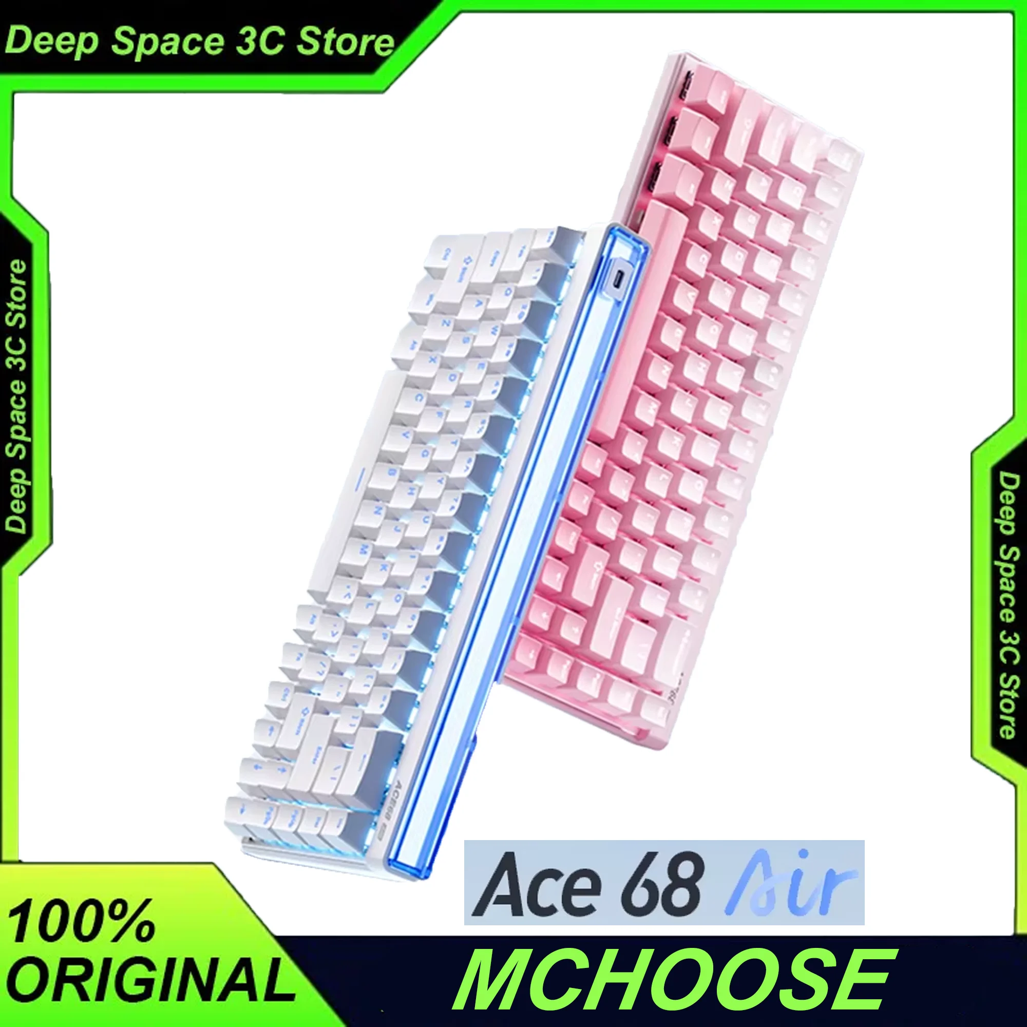 

MCHOSE Ace68 Air GT Магнитная клавиатура 8K Скорость опрокидывания Custom Gamer Ace68air Kailh Эргономичная клавиатура God Switch с задержкой RT0,01 мм