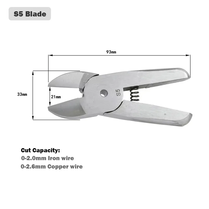 Air Nipper S5 Blade Pneumatic Shear Replacement Blades Metal Wire Cutter Heads Steel Wire Scissors