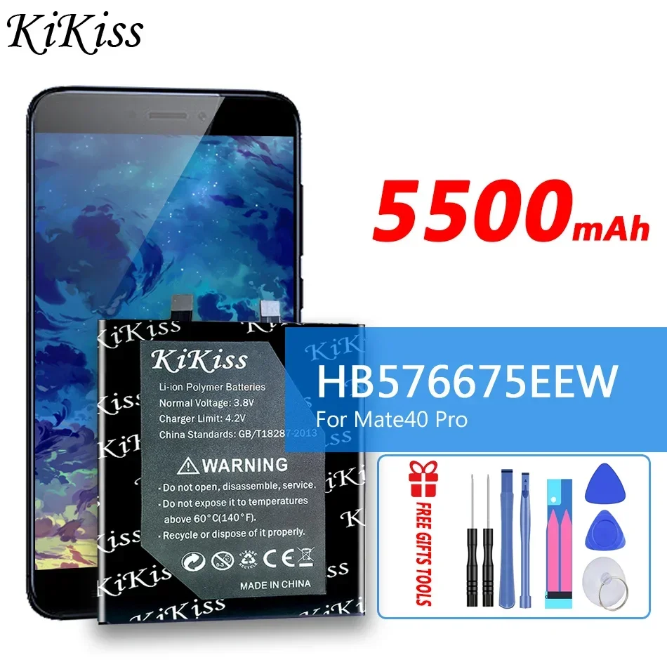 

Аккумулятор KiKiss 5500 мАч HB 576675 EEW для huawei Mate 40 Pro Mate 40 Pro NOH-AN00 AN01 AL00 аккумуляторы для мобильных телефонов