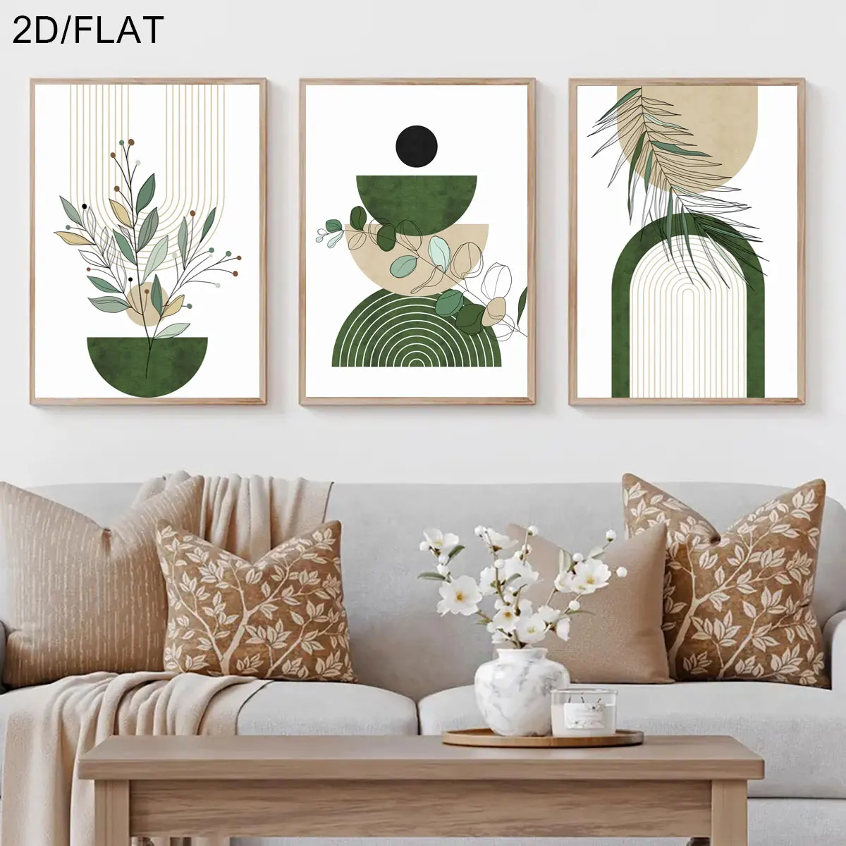 3pcs/Set Abstract Bohemian Botanical Canvas Posters - Unframed Modern Minimalist Posters for Living Room and Bedroom Decorations