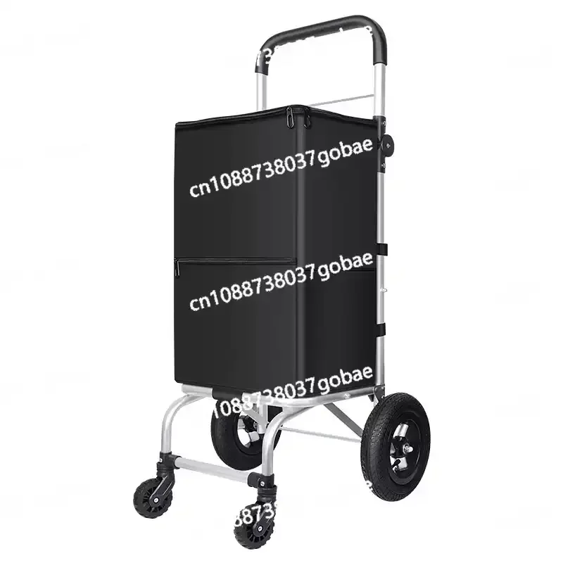 Four-wheel Shopping Cart Foldable Trolley Aluminum Alloy Trolley