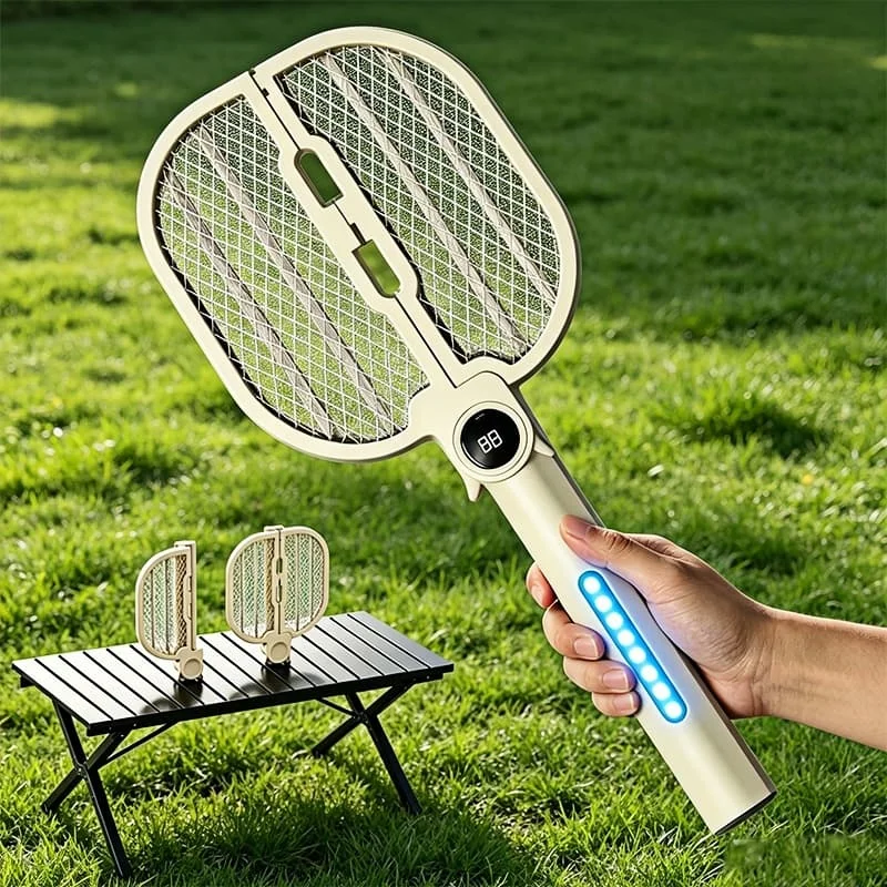 Bug Zapper Electric Mosquito Swatter Foldable Portable Rechargeable 2 in 1 Mosquito Killer Lamp USB Fly Swatter Insect Trap Home