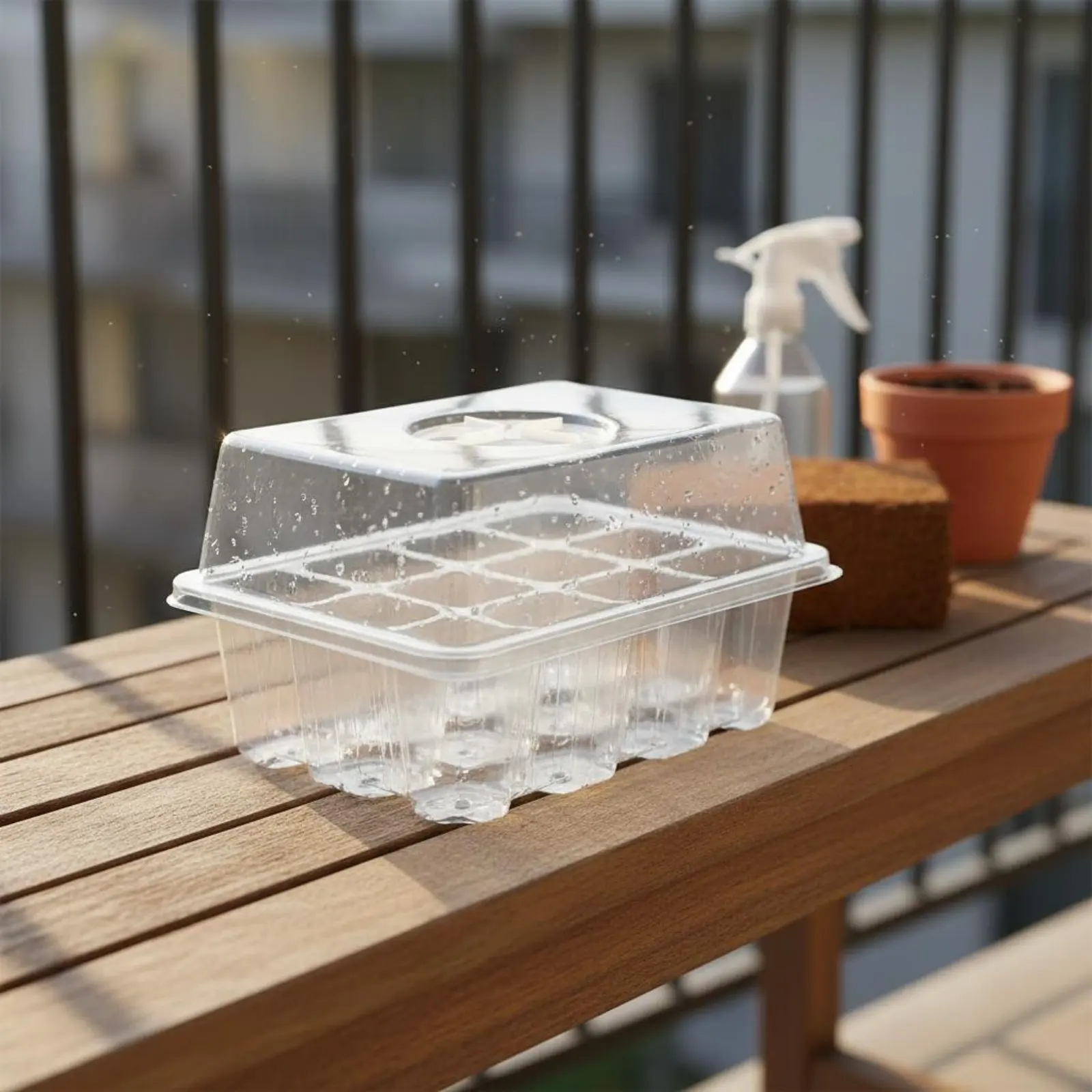 12 Compartment Germination Tray High Clarity Lid 12 Compartment Sprouting Germination Kit Sprouting Tray with Humidity Dome