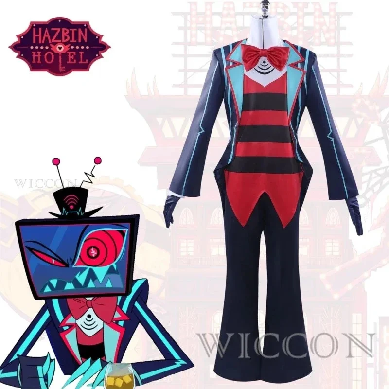 

New Halloween Cosplay Costume Hazbin Hotel Vox Uniform Outfit Carnival Christmas Costumes Blue Red Suit Ani AA 2026★