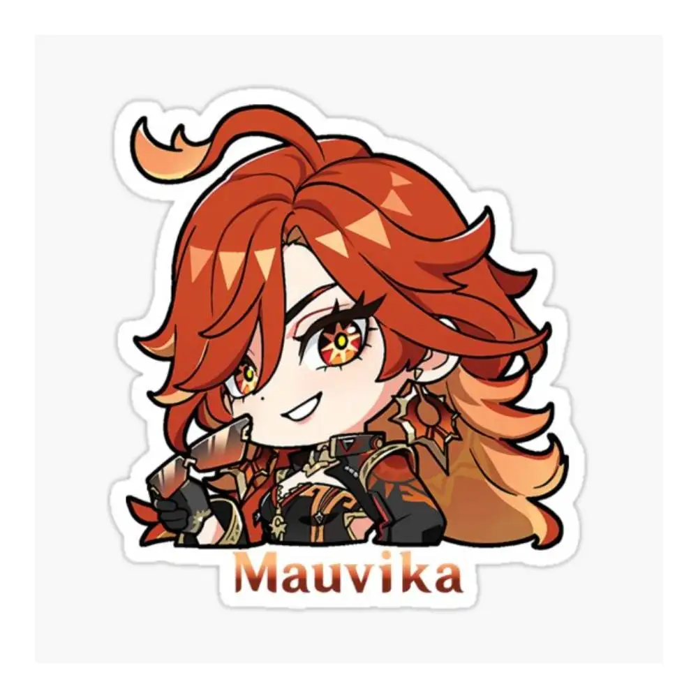Mauvika Chibis Pack Genshin Impact OC Fanart Sticker Car Window Bumpers Die-cut Vinyl Stickers Decorative Accessories