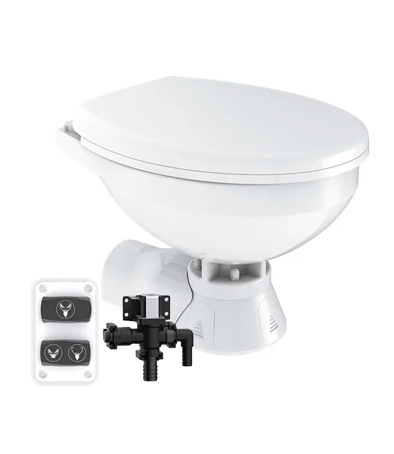 HYDRULE|HYDJET 12v 24v Quiet Flush Electric Freshwater Toilet Smart Marine Toilet