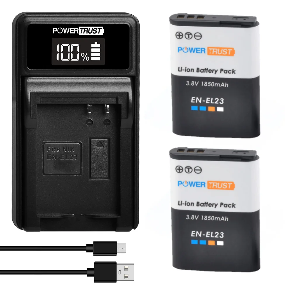 

EN-EL23 Battery and LED Charger for Nikon Coolpix P600 P610 B700 S810c S810c P610s