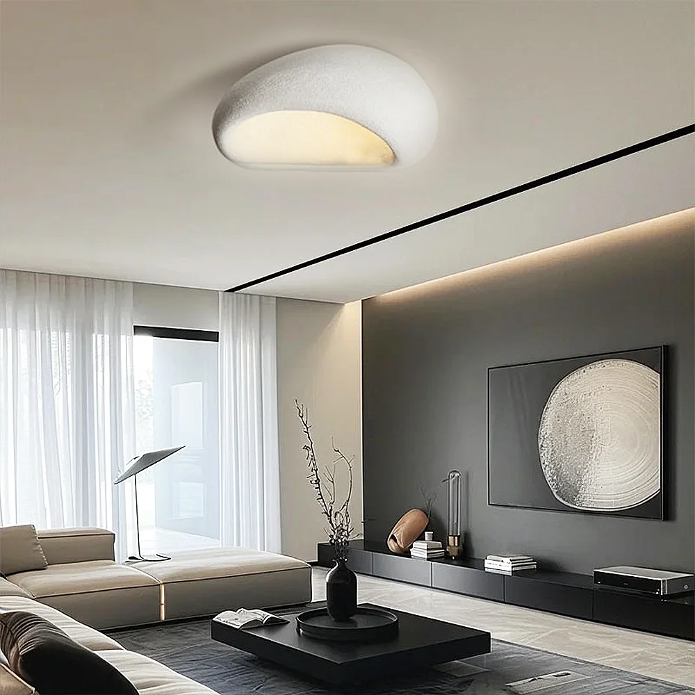 Nordycki minimalistyczny Wabi Sabi E27 lampy sufitowe Led żyrandol kremowy styl sypialnia lampy sufitowe Lustre Decor oprawy oświetleniowe Led