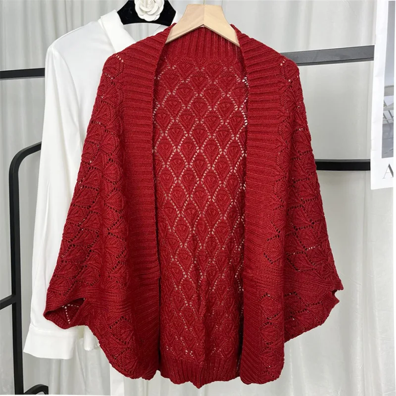Women Cardigan Autumn Winter Single Breasted Cropped Blouses Korean Fashion Knitted Batwing Sleeve Mujer Coat Spring