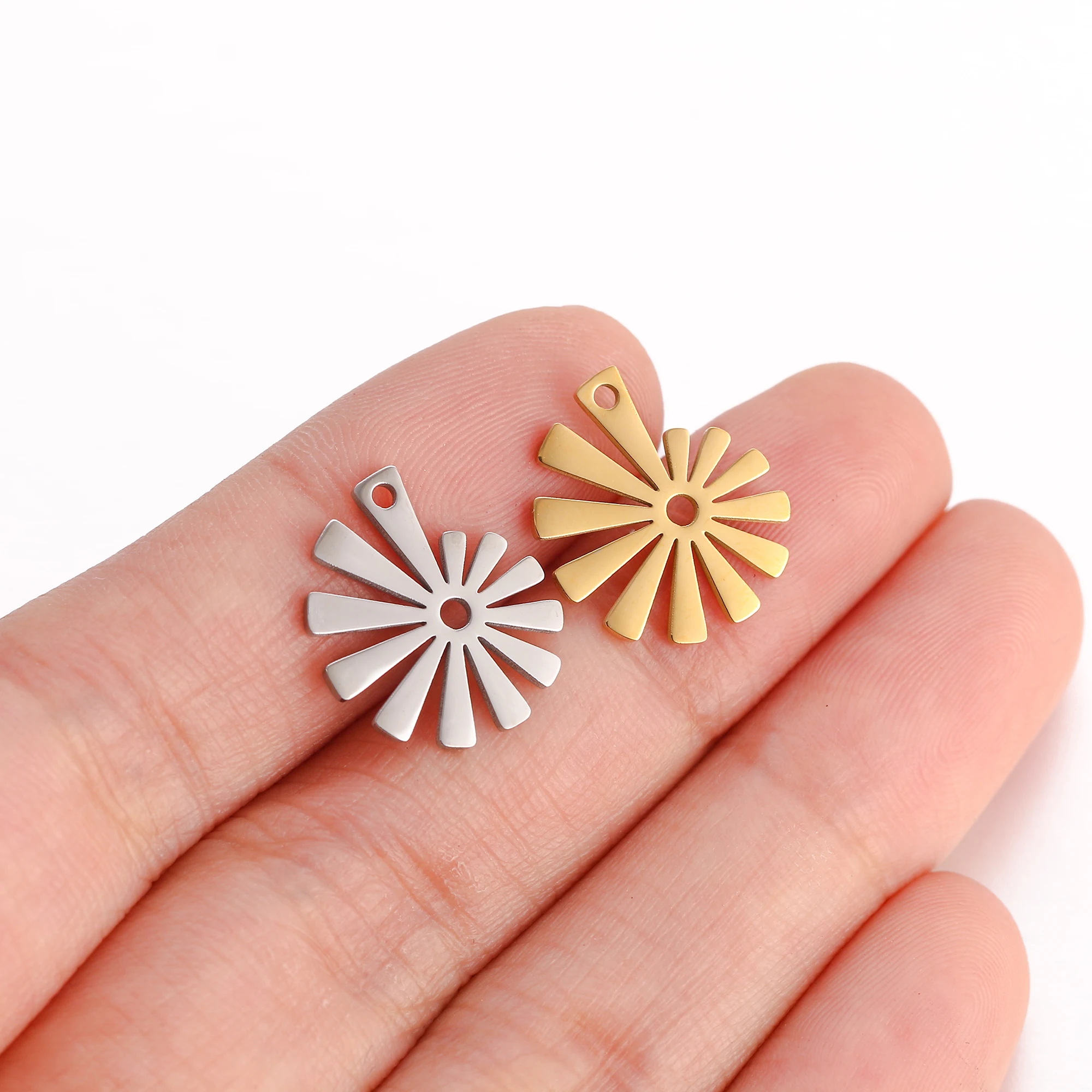 5PCS Nette Sonne Blume Charms Rose Blume Gold Farbe Charme Für Schmuck Machen Liefert DIY Halskette Ohrring Armband Zubehör – Detail 13