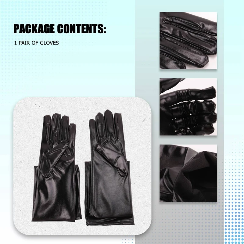 Long Gloves In Leather Optics One Size Black - Black