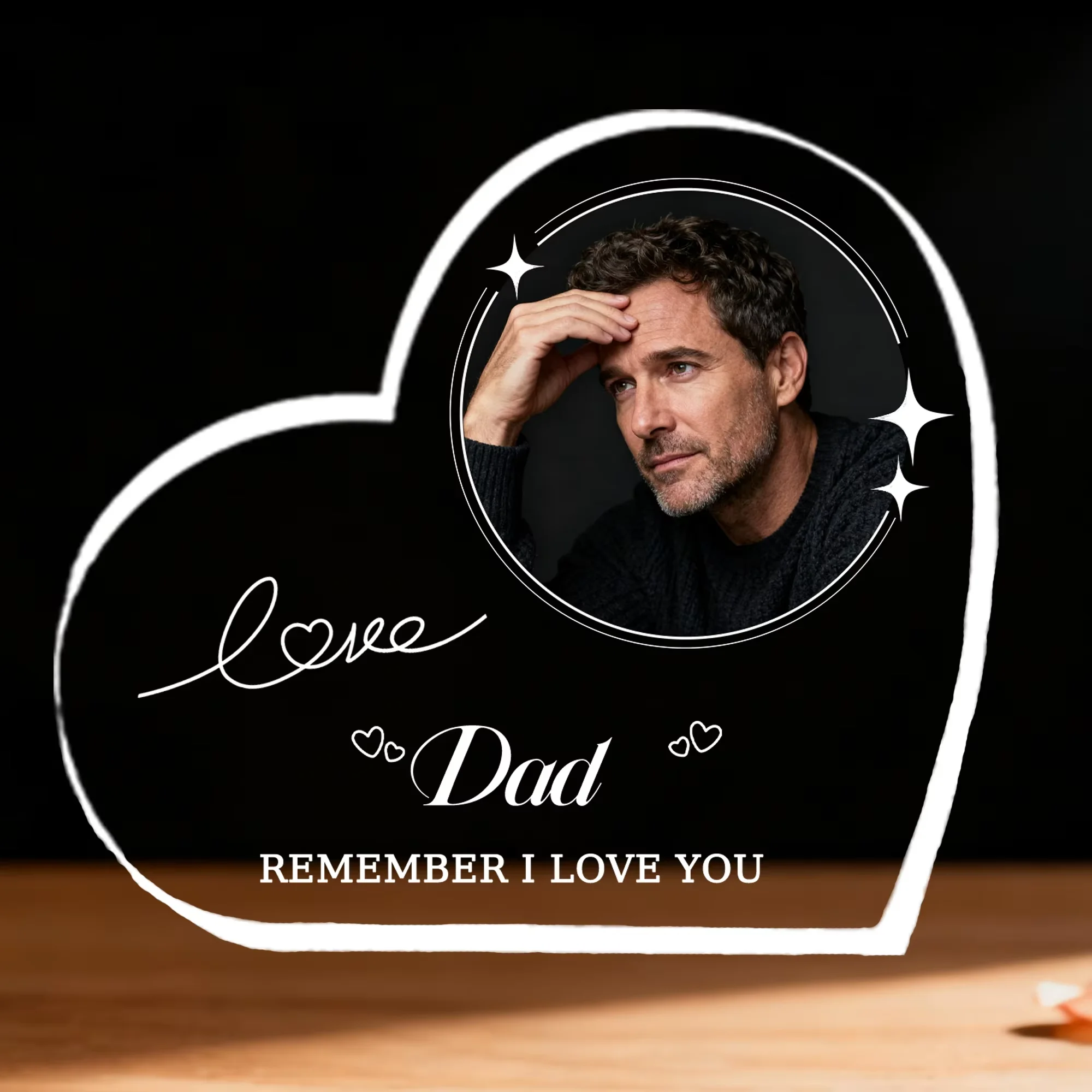 Personalized Acrylic Plaque for Dad Custom Gift with Photo&Name,Father's Day Birthday Present for Grandpa Keepsake Memorial