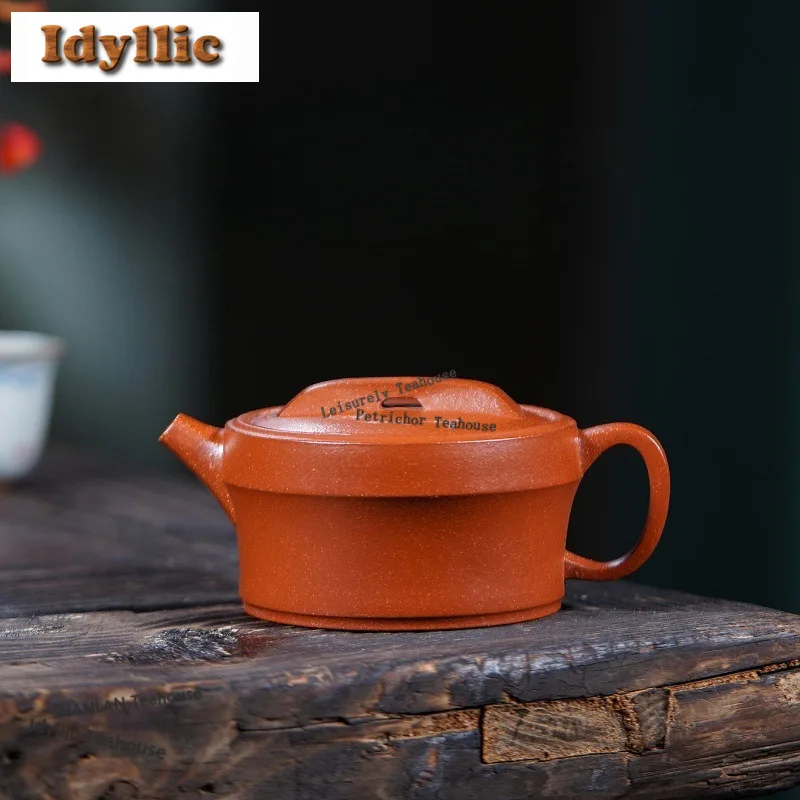 

190ml Boutique Yixing Purple Clay Teapots Famous Handmade Large Caliber Pot Raw Ore Downhill Mud Kettle Zisha Tea Set Supplies