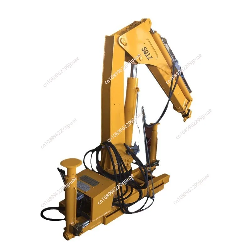 Pequeña grúa hidráulica para camión con brazo plegable, grúa para camión de 1 tonelada y 2 toneladas, camioneta con control remoto inalámbrico