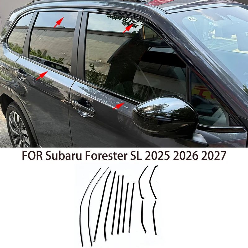 

Подходит для Subaru Forester SL 2025 2026 2027, литая полоса для внешнего окна из нержавеющей стали, накладка на порог, боковая накладка, хромированная