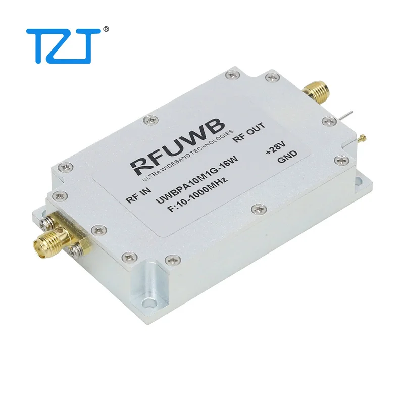 TZT RFUWB UWBPA-10M1G-8W/UWBPA10M1G-16W 10-1000MHz Broadband RF Power Amplifier 8W UWB RF Power Amp Module