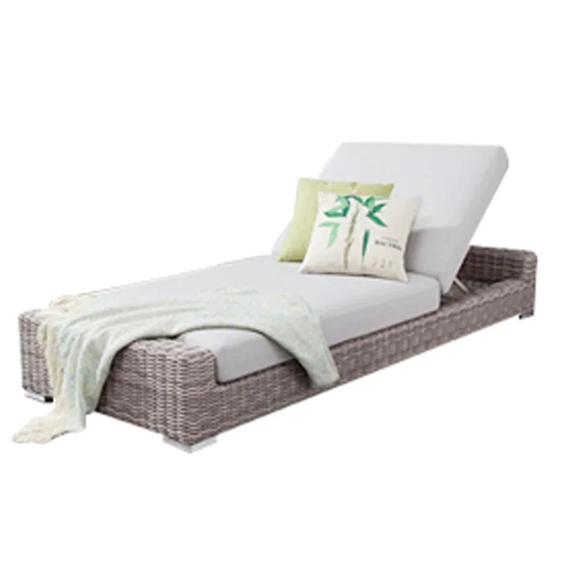 

Outdoor sun protection rattan beach loungers hotel swimming pool garden queen bed leisure beach scenic spot public bed