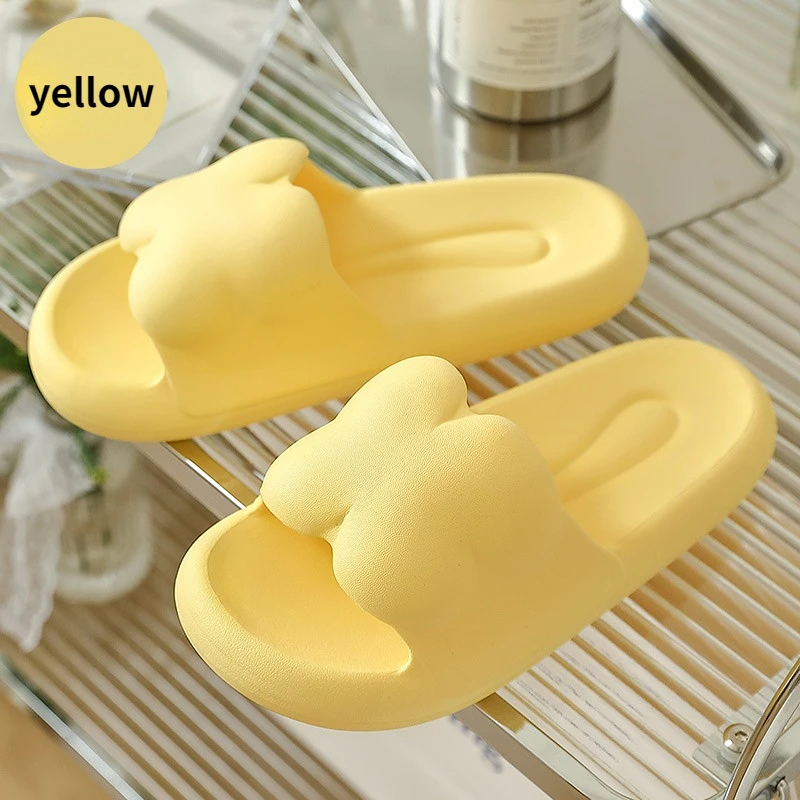 Woman Home Slippers summer Sandals Cute Kawaii bow cartoon anti-slip soft Indoor Outdoor beach comfy Non Slip Thick bottom 2024