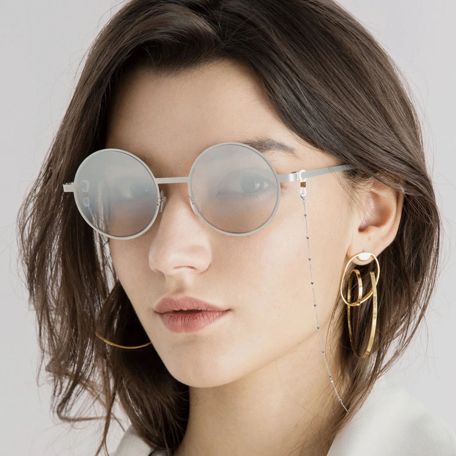 

Glasses Chain Eyeglass Sunglasses Chains Hanging Neck Face Mask Cord Accessory Fashion Alloy Anti Skid Silicone Buckles Durable