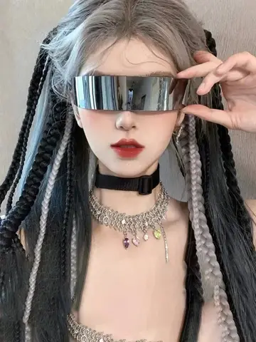 Futuristic Narrow Cyclops Visor Sunglasses Laser Eyeglasses UV400 Personality Mirrored Lens Costume Eyewear Glasses Men Glasses