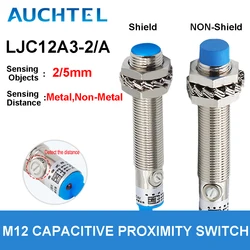 AUCHTEL M12 Capacitive Proximity Switch Level Sensor Detects Metal Liquid In Plastic Feed LJC12A3-A Series Shielded Unshielded