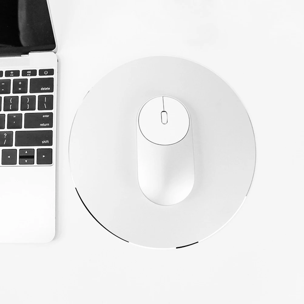 

2 шт. серебристый круглый алюминиевый коврик для мыши 20x20 см, прочная металлическая поверхность, устойчивая к царапинам, нескользящая основа для игрового офисного стола