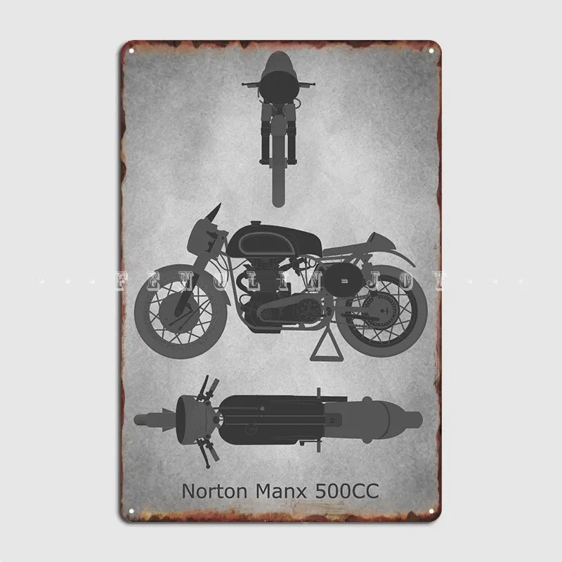 Norton Manx 500cc 1952 Poster Metal Plaque Pub Cinema Designing Poster Tin Sign Poster