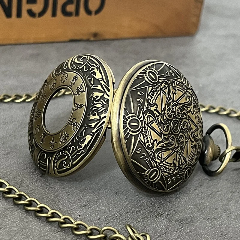 New Vintage Fashionable Style Antique Vintage Quartz Pocket Watch Round Case Pendant Necklace Chain Clock for Men Women Gifts