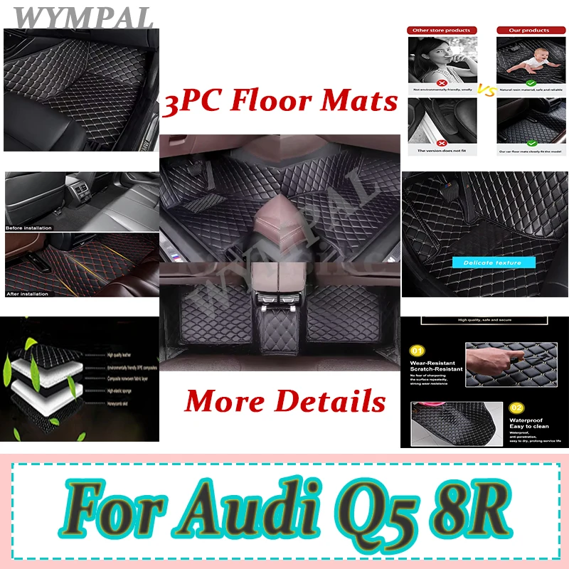

Luxury Auto Leather Carpets For Audi Q5 8R 2016 2015 2014 2013 2012-2009 Car Floor Mats Interior Accessories Protector Mats