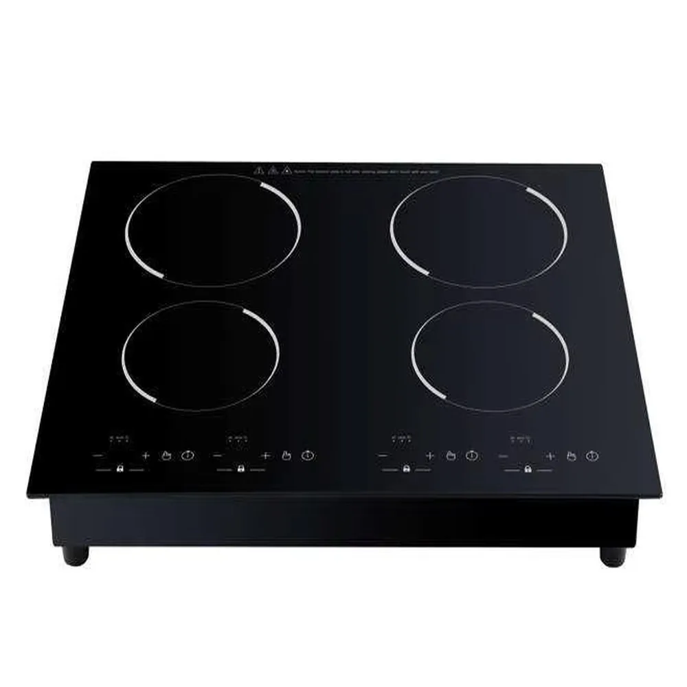 4-Burner Glass Ceramic Electric Cooktop Touch Control Dual Fuel Compatible Safety Protection Built-In