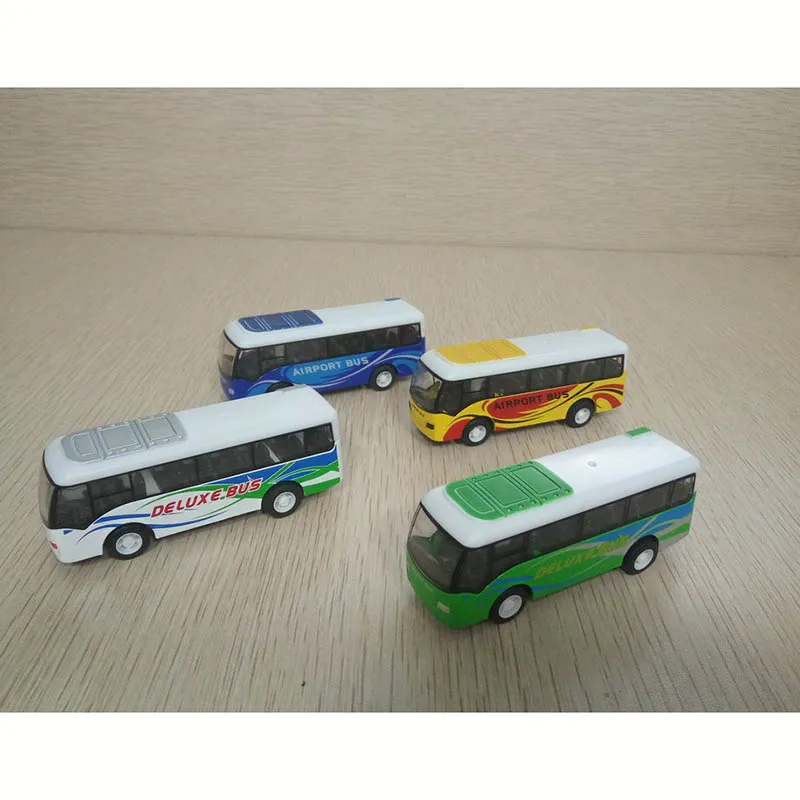 1:8 Mini lega autobus auto giocattolo modello creativo realistico carino autobus auto bambini tirare indietro auto giocattolo ornamento da tavolo regalo per ragazzo