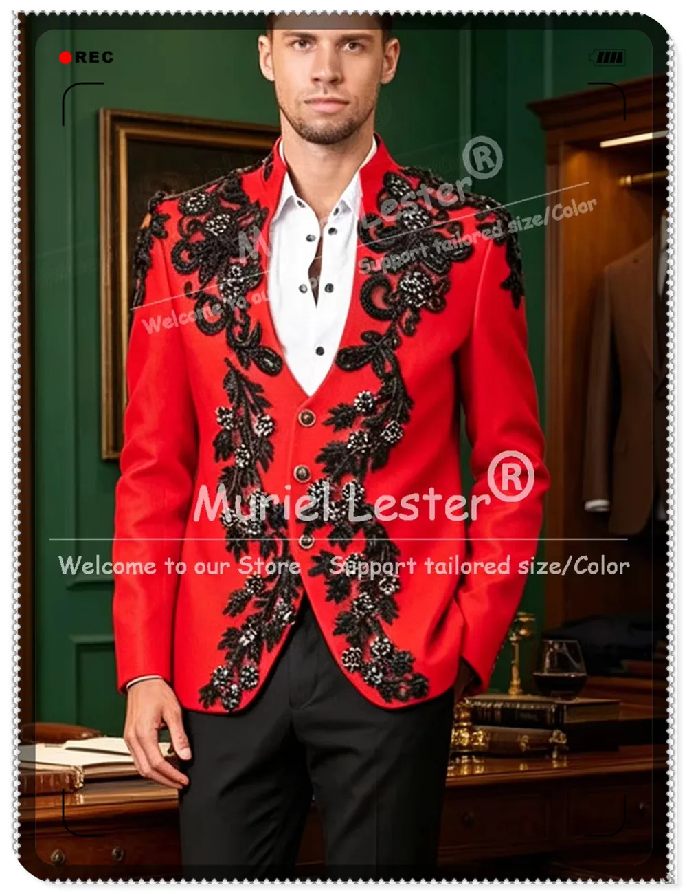 Exquisite Beaded Stones Suits Men For Wedding Unique Design Jacket Pants 2 Piece Sets Groom Tuxedos Terno Masculinos Completo
