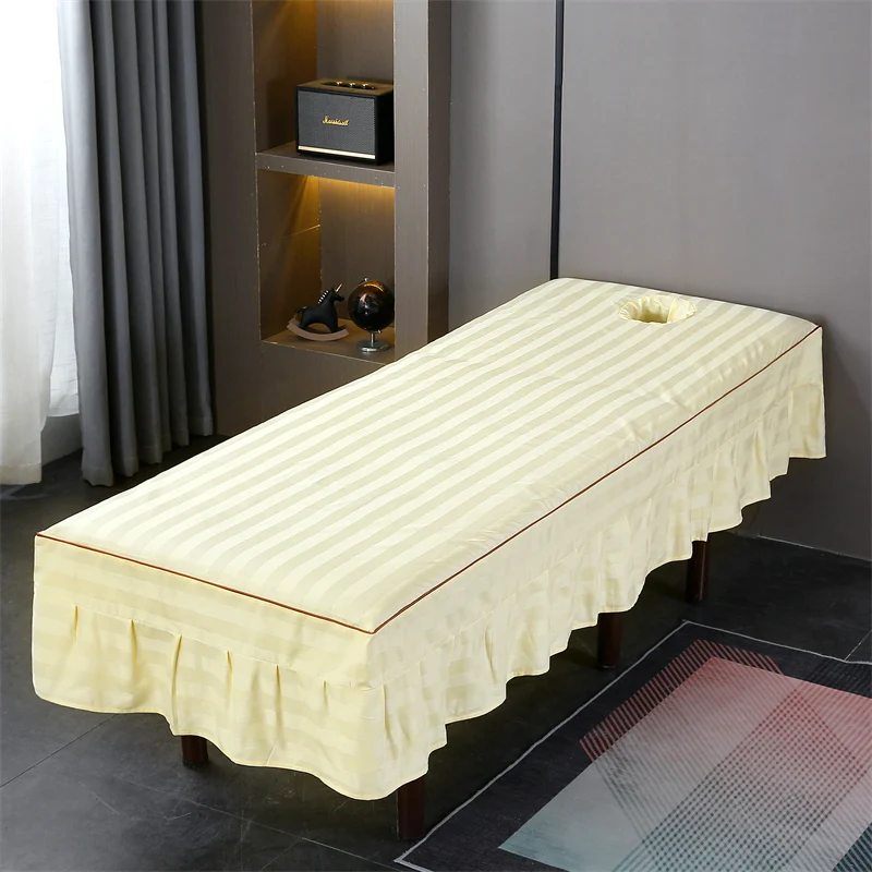 

Solid Beauty Salon Bed Sheet Massage Treatment Soft Sheet Special Single with Hole Skin-Friendly Cotton with Mobile Phone Pocket