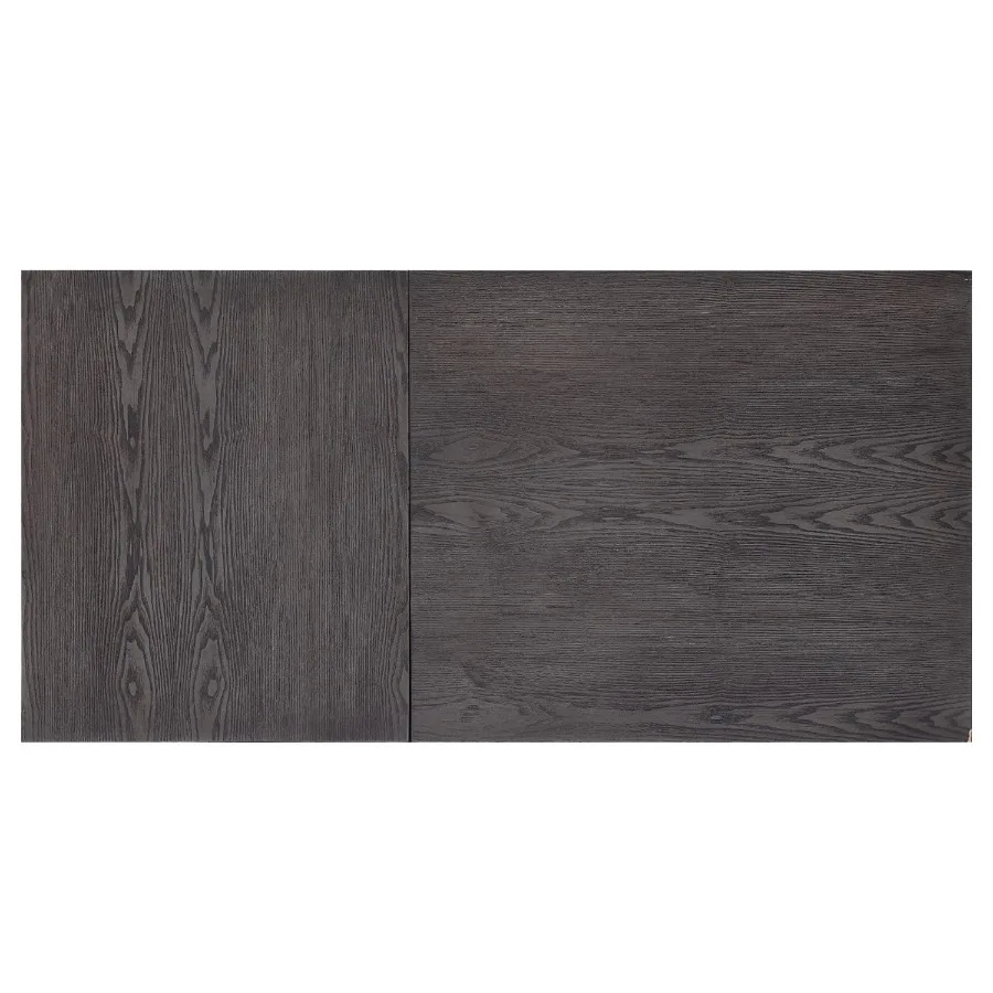 طاولة قهوة مستطيلة مع سطح رفع من خشب البلوط الرمادي والكروم