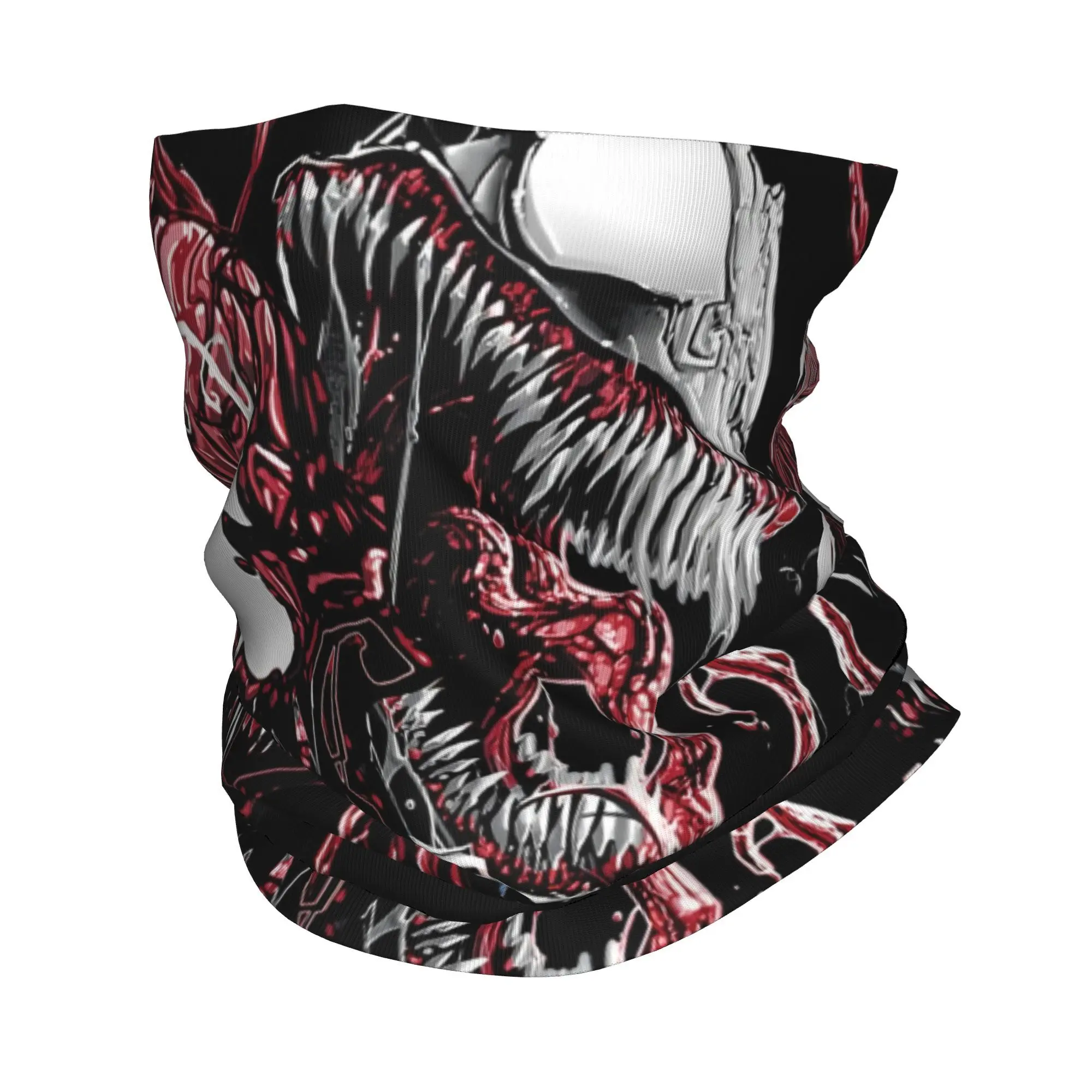 Comics Venom And Carnage Split Villain Portrait Bandana Neck Gaiter Face Scarf Multifunctional Balaclava Cycling Breathable