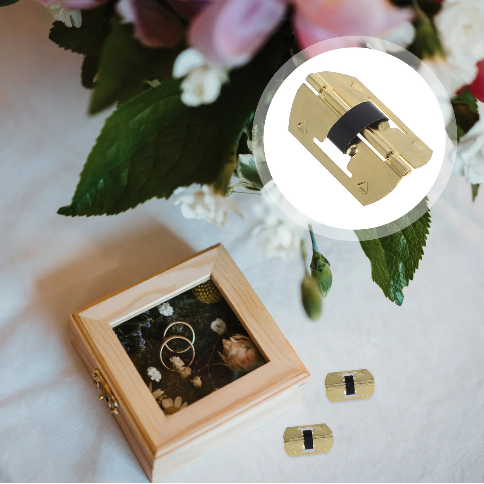 

10Pcs Spring Loaded Hinges Wooden Box Small Jewelry Box Replacement Decorative Mini Metal Hinge Parts Spring Hinge Parts