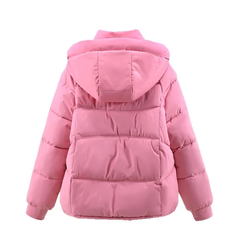 2025년 신상 겨울 다운 코튼 재킷 여성용 한국 스타일 루즈 캐주얼 후드 코트 여성 파카 두꺼운 따뜻한 외투 오버코트