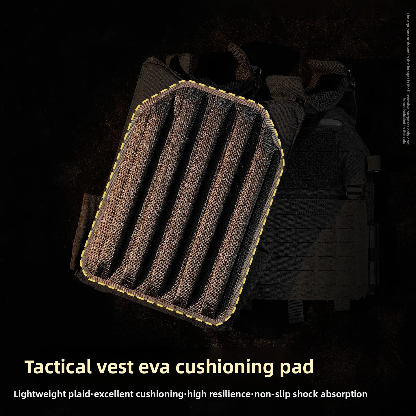 Breathable Mesh Cushion Pad Tactical Vest Liner Shock Absorption Magic Sticker Accessory