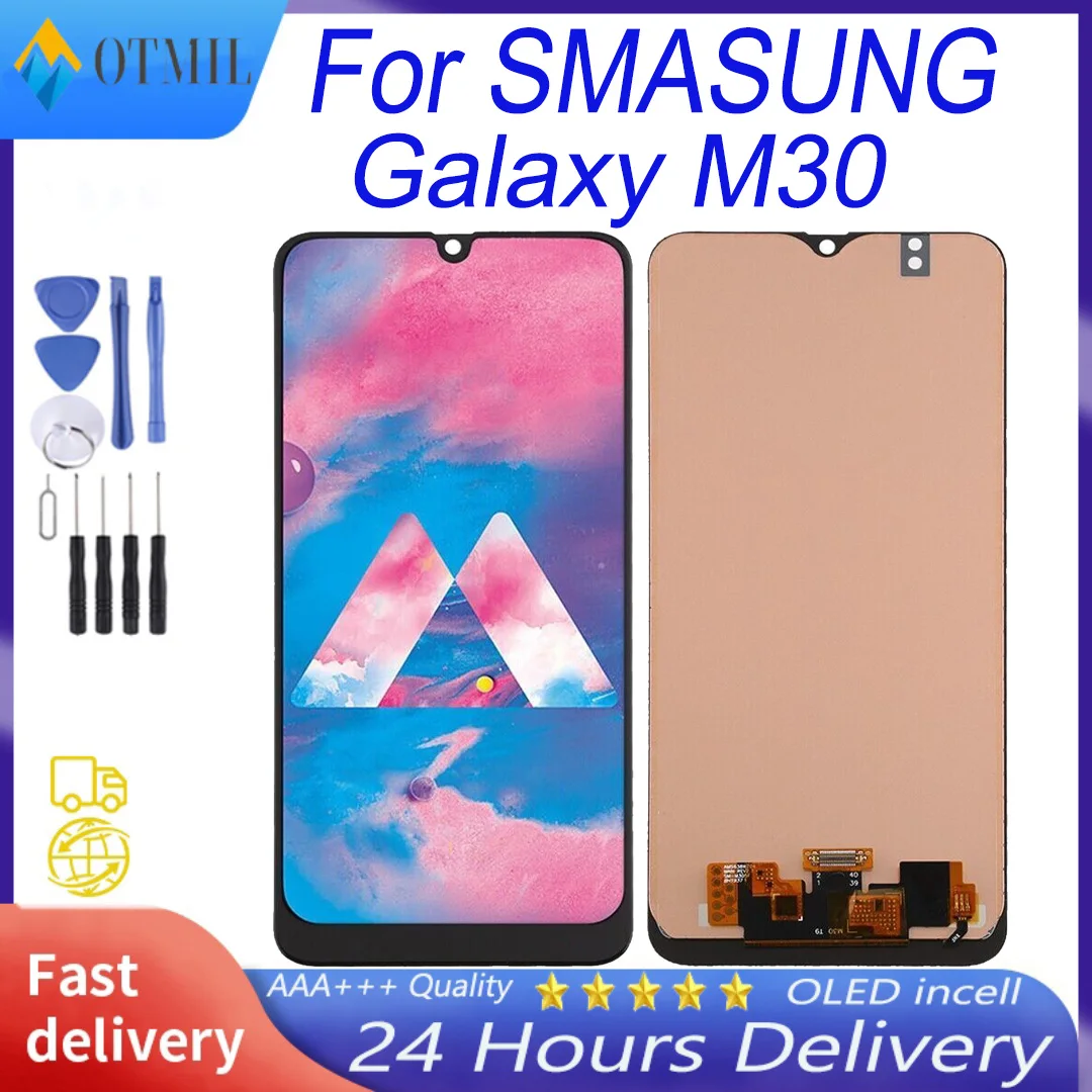 100% Test For Samsung Galaxy M30 LCD Display Touch Screen Digitizer Assembly with Frame For SM-M305F SM-M305FN SM-M305G SM-M305M